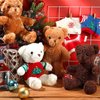 Glimin 4 Pcs Christmas Bear Stuffed Animals with Doll Clothes 12 Inch Cute Plush Bear with Removable Sweater Hoodie Xmas Doll Accessories for Plush Bear Dolls DIY Change Clothes(Fashion Style)