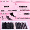 Focipeysa Eyelash Extension Kit D Curl Lash Clusters 280pcs DIY Lash Extension Kit 40D Individual Lashes with Lash Bond and Remover Lash Applicator DIY Lashes Kit for Individual Eyelashes Beginners