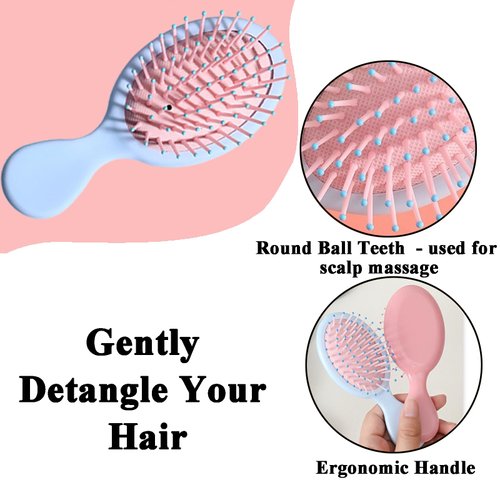 12 Pack Mini Hair Brush Bulk, Mini Wet Hair Brush for Travel, Mini Brush for Most Hair Types, Travel Brushes for Hair, Bridesmaid Gifts