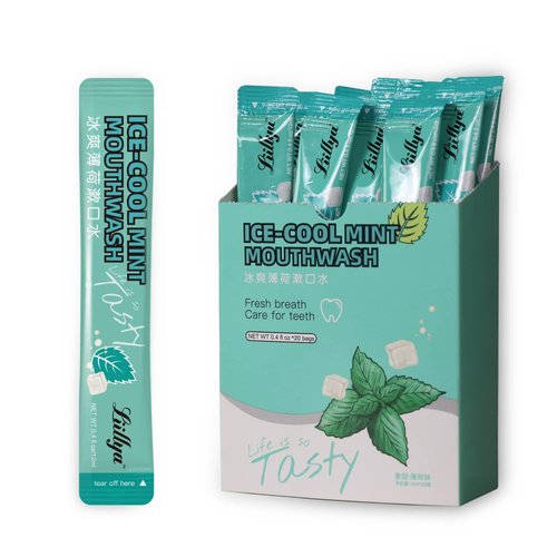 20 Single Packs Travel Size Mouthwash Alcohol Free Mouthwash Single Use Mouth Wash for Adults Great for Work, Smokers, Hotels Boxed for Birthday Christmas