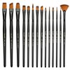 Brusarth Paint Brushes Set, 14 PCS Artist Brush for Acrylic Oil Watercolor Gouache Artist Professional Painting Kits with Synthetic Nylon Tips