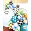 12 Pcs Black White Checkered Balloons 18 Inch, Big Black White Round Checkered Balloons Mylar Foil Checkered Balloons for Race Car Themed Birthday Party Decorations Supplies
