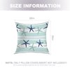 BaoNews Coastal Navy Blue Pillow Covers, Coastal Starfish Repeat Pattern Navy Turquoise Square 20 x 20 Inches Decorative Throw Pillow Covers Cotton Cushion for Sofa Bedroom Car, Blue 06, Set of 2