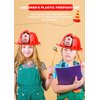 Cotiny 24 Pack Kids Firefighter Helmet Novelty Cosplay Hats for Kids Firefighter Party Halloween Costume Accessories