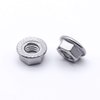 1/4-20 Serrated Flange Hex Lock Nuts, 304 Stainless Steel 18-8 Hexagon Nuts, Full Thread, Bright Finish, 50 PCS