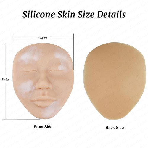 Vitiligo Camouflage Practice Pad, Silicone Realistic Practice Skin for Leukodermia - Leucoderma Concealing Tattoo Training (Light Brown)