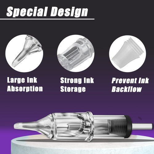 YONGDA Tattoo Cartridge Needles 100Pcs Mixed 1203RL 1205RL 1207RL 1209RL 1205RS 1207RS 1207M1 1209M1 1209RM 1211RM Round Liner Shader Curved Magnum for Beginners or Artists and Rotary Machine