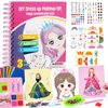 Tudaymol 4-in-1 Art & Craft Activity – DIY Dress Up Stickers, Makeup Kit, Foil & Gems Art, Creative Princess Fun, Costume Ideas & Accessories, Travel Toy, Gifts for Girls Ages 4-8-12