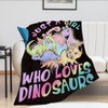 Just A Girl Who Loves Dinosaurs Blanket Cute Dinosaurs Decor Throw Blanket Gifts for Girls Super Warm Soft Plush Lightweight Fleece Flannel Blanket Winter Bedding Blanket for Kids Adults Women 40"x50"