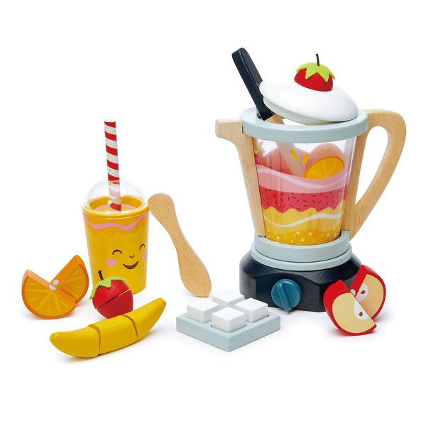 Tender Leaf Toys - Fruity Blender - Wooden Smoothie Maker Toy Set for Pretend Cooking - Social, Creative, and Imaginative Development - Learning Role Play to Make a Healthy Shake - Age 3+