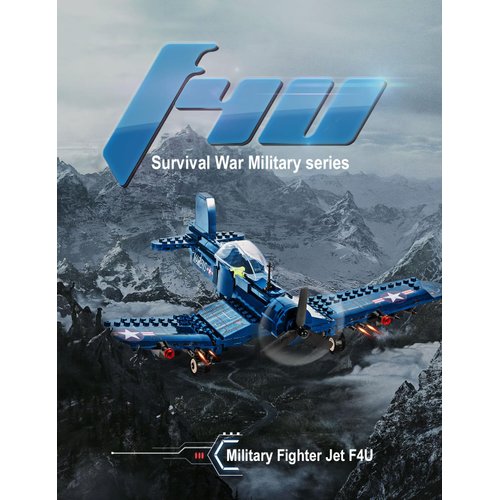 SEMKY Military Fighter Jet F4U WW2 Fighter Aircraft Jet Corsair Air Force Building Block Set (440 Pieces) -Building and Military Toys Gifts for Kid and Adult