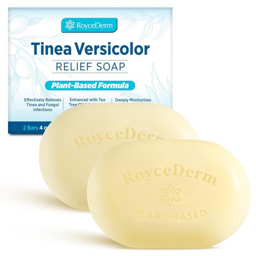 Roycederm Tinea Versicolor Relief Soap: Tea Tree Oil &amp; Sulfur Cleansing Bar, Soothes Irritation, ...