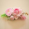 Fangsen Wedding Bridal Pink Flower Hair Comb Clips Wedding Floral Headpiece Hair Accessories