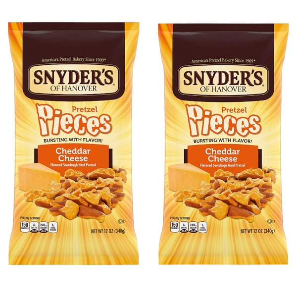 Snyder's of Hanover Cheddar Cheese Pretzel Pieces, 11.25 Ounce (2 Bags)