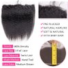 Odir 13x4 Lace Closure Frontal 180% Density Kinky Straight Brazilian Human Hair 16 Inch Unprocessed 9A Yaki Straight Virgin Hair 13x4 Ear to Ear Lace Frontal with Baby Hair Natural Color