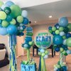 Blue and Green Balloons,12 Inch Blue Confetti Balloons Metallic Chrome Green Blue Light Green and Blue Balloons for Football Video Game Boys Birthday Party Jungle Safari Themed Decoration