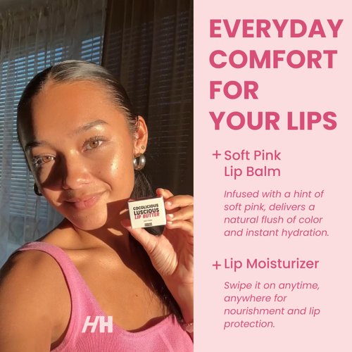 100% Natural Tinted Lip Butter Sleeping Lip Mask, Clean Petroleum free Lip Moisturizer and Conditioner for Dry Lips. Intensive Lip Balm and Lip Therapy Skin Care with Mango butter (Light Pink)