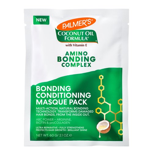 Palmer's Amino Bonding Complex Hair Mask, Intense Conditioning Masque Pack with Coconut Oil & Vitamin E, Heat Protectant, Anti Frizz, Adds Shine, Protects Hair Growth, All Hair Types, 2.1 oz packette