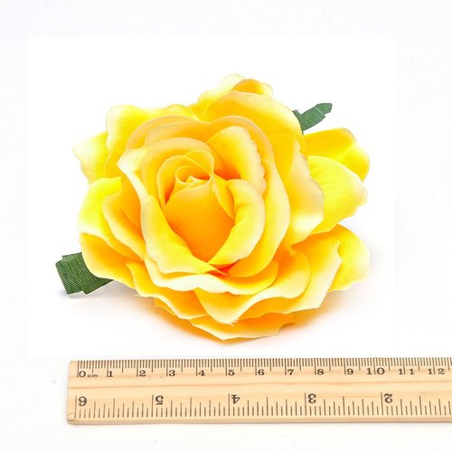 VEICOSTT Women Rose Flower Hair Clip Hair Accessories Flower Brooch Pin ZFJ11 (Yellow)