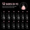 GAOY Medium Stiletto Nail Tips, 240Pcs Soft Pre-shaped Acrylic Nail Tips, 12 Sizes Half Matte Full Cover Fake Press on Nails Tips, Nail Extension Tips