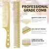 Hair Styling Comb,2PCS Metal Combs For Hair Women,Space Aluminum Stainless Steel Anti-static Sparse Haircut Comb Beauty Tool(Golden)