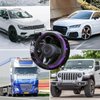 Osilly Car Steering Wheel Cover, 15 inch Carbon Fiber Microfiber PU Leather Elastic Steering Wheel Protector for Men Women, Anti-Slip Breathable Car Interior Accessories for Most Cars (Purple)