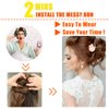 Messy Bun Hair Piece,Qunlinta Long Wavy Tousled Updo Hair Bun Extensions Wavy Hair Wrap Ponytail Hairpieces Hair Scrunchies with Elastic Hair Band for Women Girls -Bleach Blonde