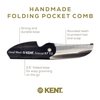 Kent 87T Graphite Handmade Folding Pocket Comb for Men, Fine Tooth Hair Comb Straightener for Everyday Grooming Styling Hair, Beard or Mustache, Saw Cut Hand Polished, Made in England (3 Pack)