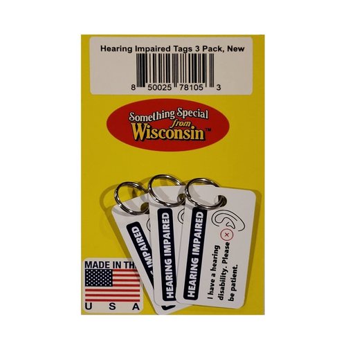 Hard of Hearing Key Tag Pack of 3 Hearing Impaired Key Ring Safety Product Secure ID