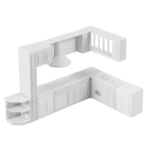 JOINPAYA Dollhouse Kitchen Furniture Cabinets Accessories 1 25 Scale Miniature Kitchen Stove and Wash Basin Cabinet Props Set for Sand Table Tiny Doll House Decor