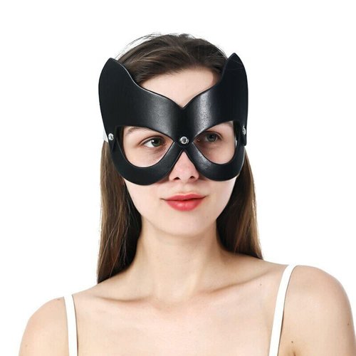 CHIRCOLS Woman Leather Cat Mask Costume Bunny Fox Masks,Animal Half Face Mask Cosplay Halloween Party Women Ladies