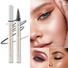 Vtrem 2 Pcs Waterproof Liquid Eyeliner Long-Lasting Up to 24 Hours Eye Makeup Ultra-Fine Tip Eye Liner Smudge Resistant Liner,Freckle Pen, Dark Brown/Black