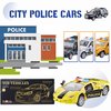KIDAMI Die Cast Metal Little Toy Cars Set of 5, Openable Doors Pull Back Car Gift Pack for Kids (Police car)