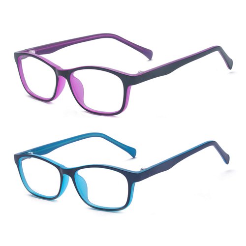 ALWAYSUV 2 Pack Boys Girls Blue Light Blocking Computer Glasses Square Eyeglasses Frame Anti Blue Ray Computer Game Glasses