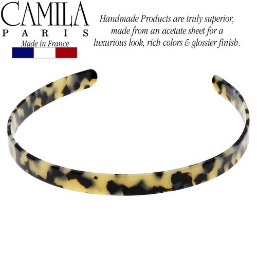 Camila Paris CP2002 French Headband for Women, Handmade Flow, Strong Hold Grip Women's Hair Band, Ligth and Very Flexible, No Slip and Durable Styling Girls Hair Accessories, Made in France