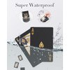 BIERDORF Diamond Waterproof Black Playing Cards, Poker Cards, HD, Deck of Cards (Gold Skull)
