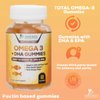 Omega 3 Fish Oil Gummies, Heart Healthy Omega 3 Supplement with High Absorption DHA & EPA, Extra Strength Joint & Brain Support, Omega 3 Fish Oil Nature's Gummy Vitamin, Orange Flavor - 60 Gummies