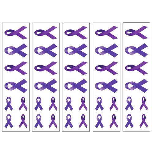40 Purple Ribbon Temporary Tattoos: Pancreatic Cancer Awareness Tattoo