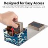 Strong Magnet Card Case Deck Box Mtg Card Box Playing Card Box Magic Deck Box Tcg Up to 200 Cards Creative Pattern Trading Card Storage Box for Collectible Card Games, Blue Wave
