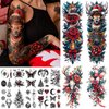 Cerlaza Christmas Temporary Tattoos for Adults Women, Christmas Holiday Make Up Stickers, Christmas Decorations Party Favors Supplies Crafts Stocking Stuffers - 16 Sheets