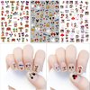 Cartoon Nail Art Stickers Decals 3D Nail Art Supplies Designer Nail Stickers Cute Nail Art Adhesive Decals Accessories DIY Nail Design for Women Kids Girls Manicure Decorations 6 Sheets
