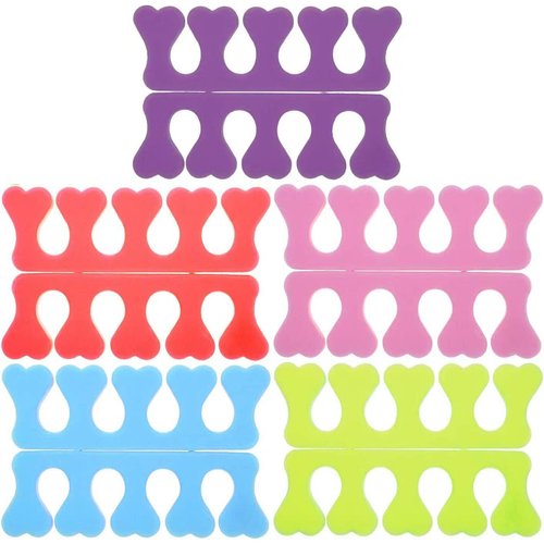 20pcs Toe Separators Finger Dividers (10 Pairs) Disposable Pedicure for Nail Foot Salon, Foam Toe Separators Professional Nail Art Fingers Foots Sponge Cushions for Nail Polish