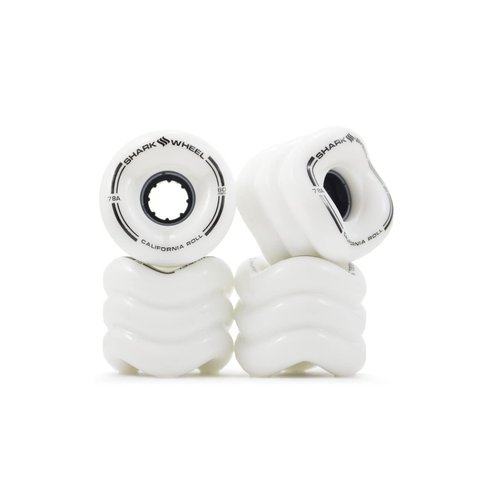 Shark Wheel California Roll 60mm 78A Small Skateboard/Longboard Wheels, White