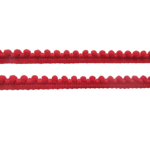 YYCRAFT 10 Yards 3/8" Wide Tiny Pom Pom Ball Fringe Trim DIY Craft Sewing Accessory for Home Curtain Clothes Pillow Decoration(pom Size 5mm,Red)