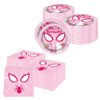 Pink Spider Party Tableware, Spider Pink Ghost 20 Plates 20 Paper Napkins and 51''x86'' Tablecloth，Super Girl Hero Birthday Party Supplies