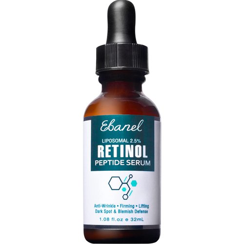 Ebanel Liposomal 2.5% Retinol Serum for Face with Hyaluronic Acid, Peptide, Vitamin C, Pore Minimizer Skin Tightening, Anti Aging Serum, Minimizes Wrinkles, Fine Lines, Age Spots