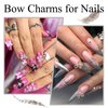 YAEISM Bow Nail Charms Silver Metal Bowknot Charms 70PCS Bow Nail Art Charms Kits with Glue Gel, Tweezer for Nail Art and DIY Crafts Decoration