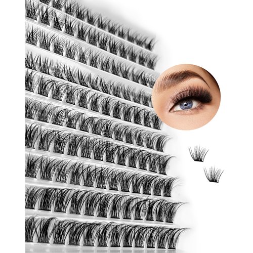 Lash Clusters Eyelash Extension 120pcs: Gekinye Faux Mink Lashes Natural Look 3D Fluffy Wispy Lashes, Individual Lashes 8-16mm DIY at Home