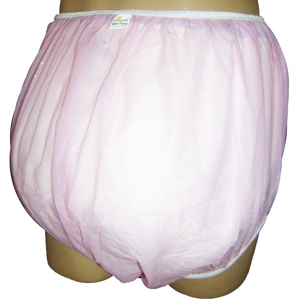 Baby Pants Classic Plastic Pant, Pull-on, Pink Stars Textured Size 5XL