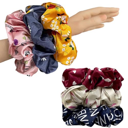 YANRONG 16CM/6.3 Inch Oversize Hair Scrunchies For Women Silk Satin Scrunchy Hair Ties Elastic Ponytail Holder For Lady Fashion Hair Accessories More Supple Than Silk (6PCS Over Size Multicolor)